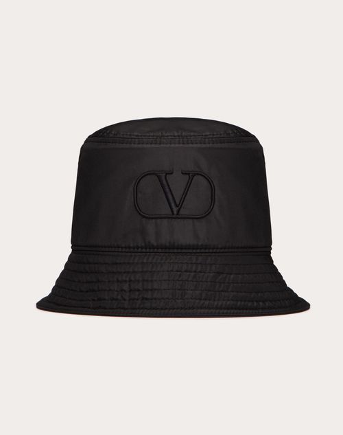 Shop Valentino Garavani Vlogo Signature Silk Bucket Hat In Black